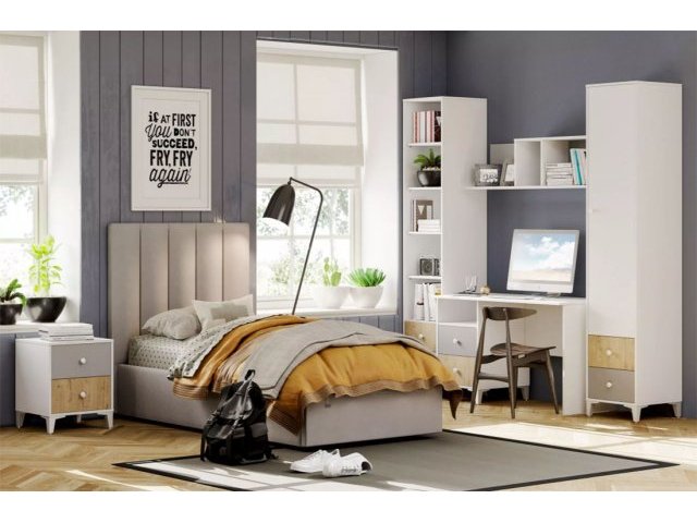 Детская Морти Комплектация 1, Белый/Дуб бунратти/Серый