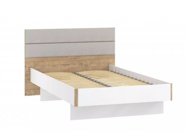 Кровать Морти НМ 041.20 Х, Белый/Дуб бунратти/Серый