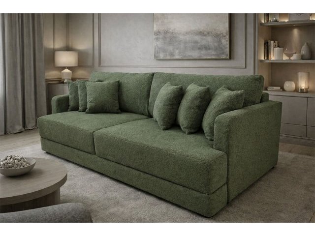 Диван еврокнижка Сиена с 5 декоративными подушками, Bravo Wasabi