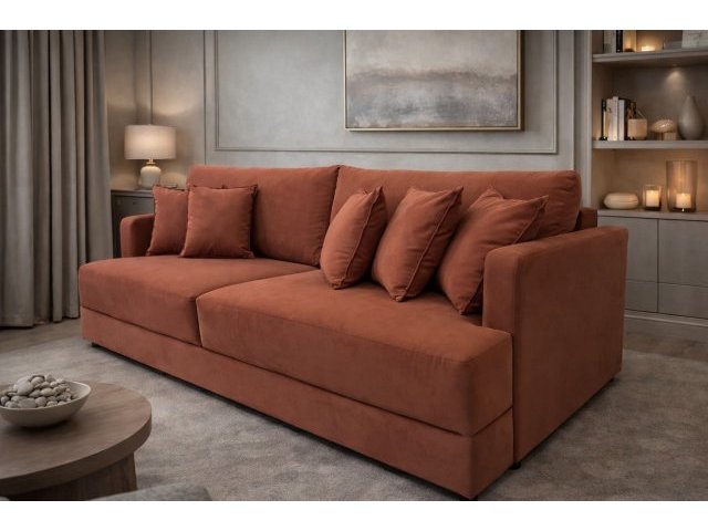 Диван еврокнижка Сиена с 5 декоративными подушками, Velutto 55