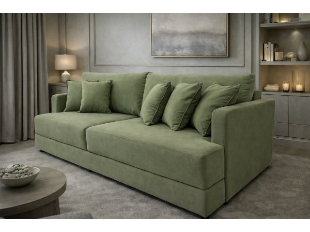 Диван еврокнижка Сиена с 5 декоративными подушками, Velutto 69