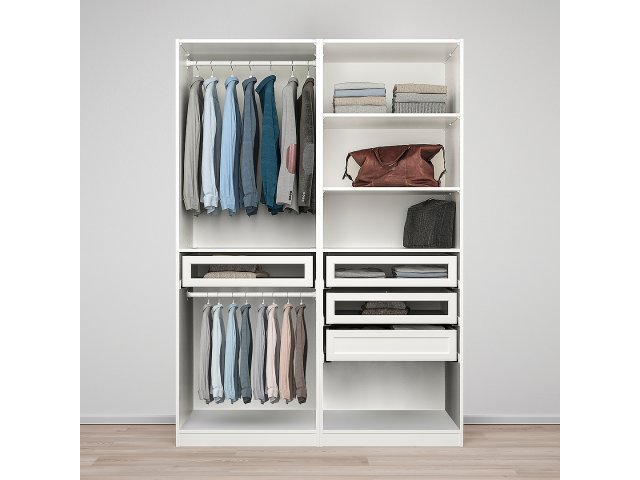 Гардероб PAX Пакс Икеа большой (комбинация) с 4 ящиками, 150x58x201 см