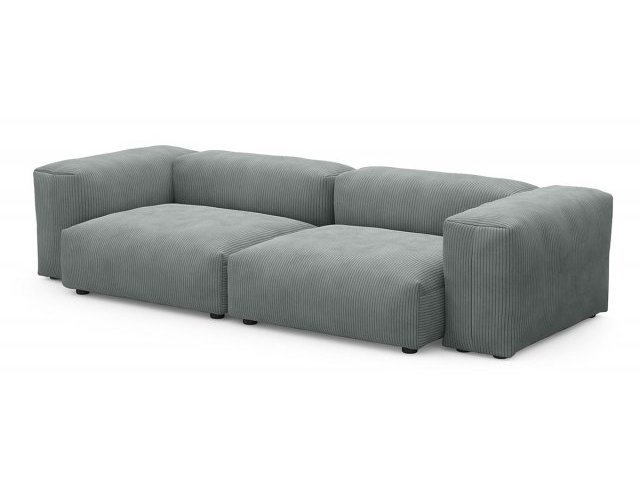 Диван модульный Фиджи двухсекционный большой, велюр Cilium Steel