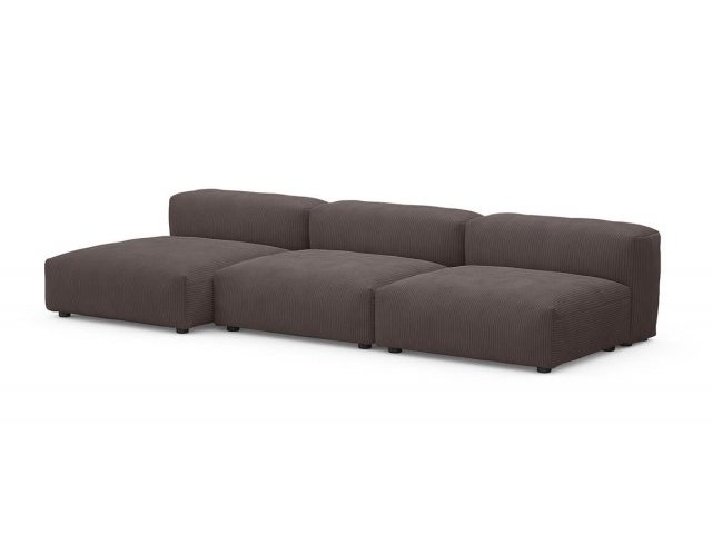Модульный угловой диван с оттоманкой Фиджи малый, велюр Cilium Chocolate