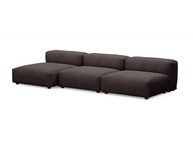 Модульный угловой диван с оттоманкой Фиджи малый, велюр Velutto 19