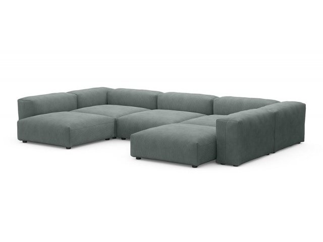 Модульный П-образный диван Фиджи, с подлокотниками, Cilium Steel