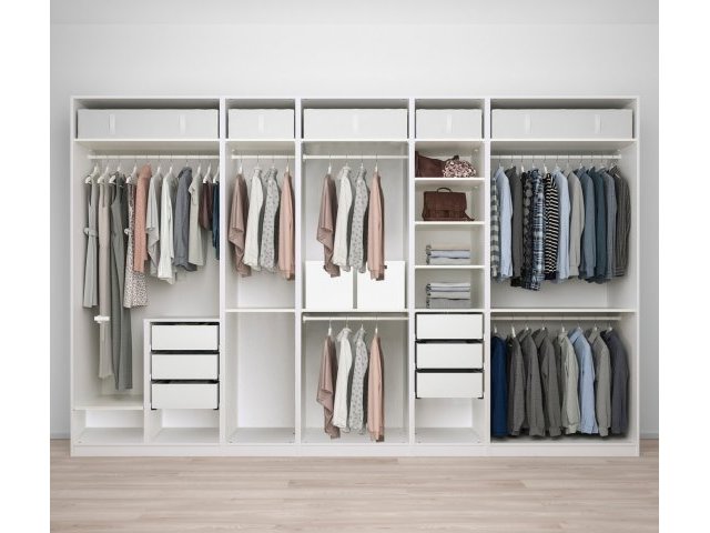 Гардероб PAX Икеа с 6 ящиками, 375х58х236 см