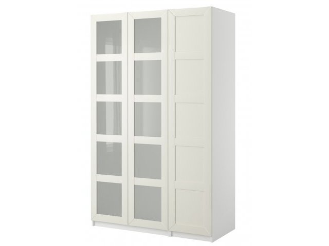 яГардероб PAX IKEA с 3 дверцами со стеклом, 150х60х236 см