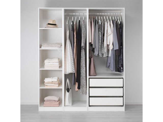 Гардероб PAX Пакс Икеа с 3 ящиками, ЛДСП, размер 175x58x201 см