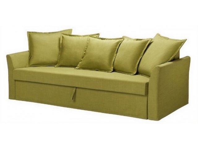 Диван еврокнижка Хольмсунд ИКЕА, обивка рогожка Savanna Plus Green
