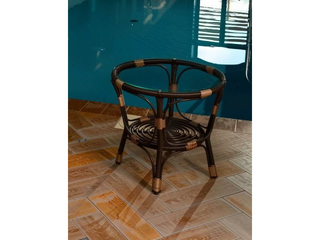 Кофейный столик из искусственного ротанга (Орех)