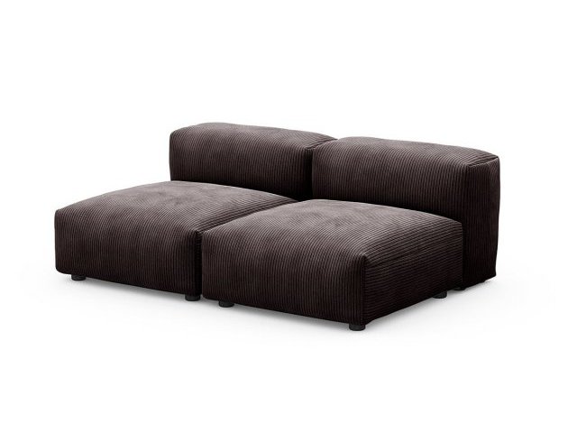 Сдвоенная модульная секция малая Фиджи, велюр Cilium Chocolate