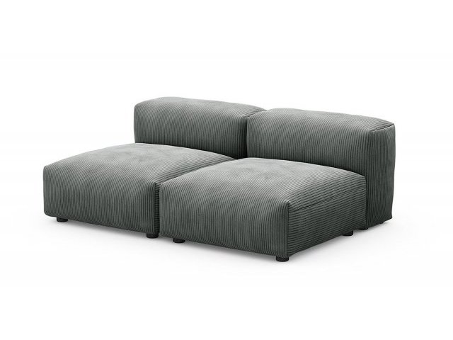 Сдвоенная модульная секция малая Фиджи, велюр Cilium Grafit