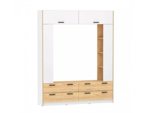 Шкаф комбинированный Оттавия НМ 014.65, Белый Фасадный/Дуб Крафт Золотой