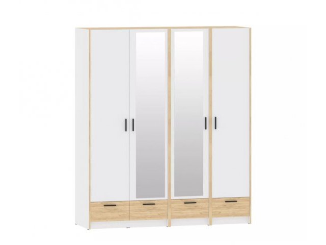 Набор шкафов Оттавия с зеркалом, Комплектация 3 Белый Фасадный/Дуб Крафт