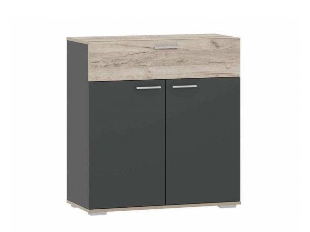 Тумба Санти НМ 013.77, Антрацит/Дуб Крафт Серый