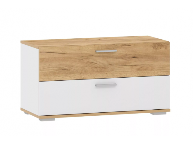 Тумба для обуви Санти НМ 013.25, Белый Фасадный/Дуб Крафт Золотой