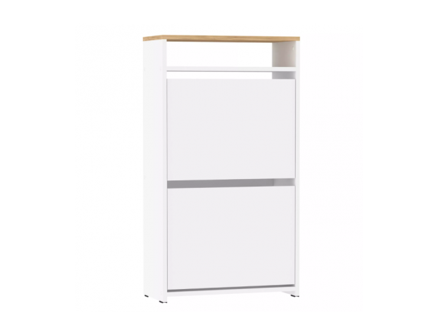 Тумба для обуви Дерби НМ 040.08, Белый/Дуб Крафт Золотой