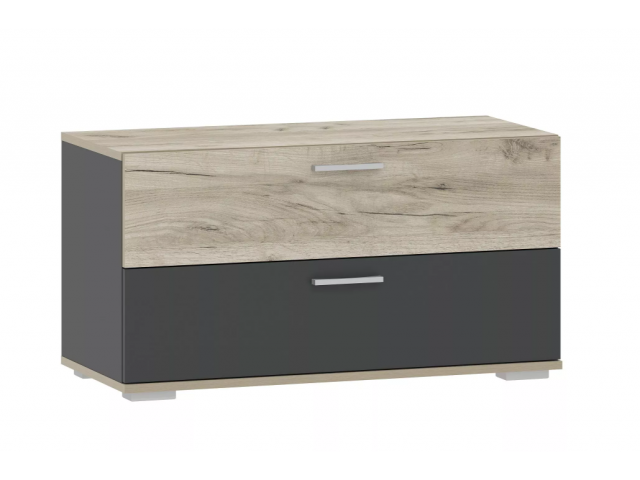 Тумба для обуви Санти НМ 013.25, Антрацит/Дуб Крафт Серый