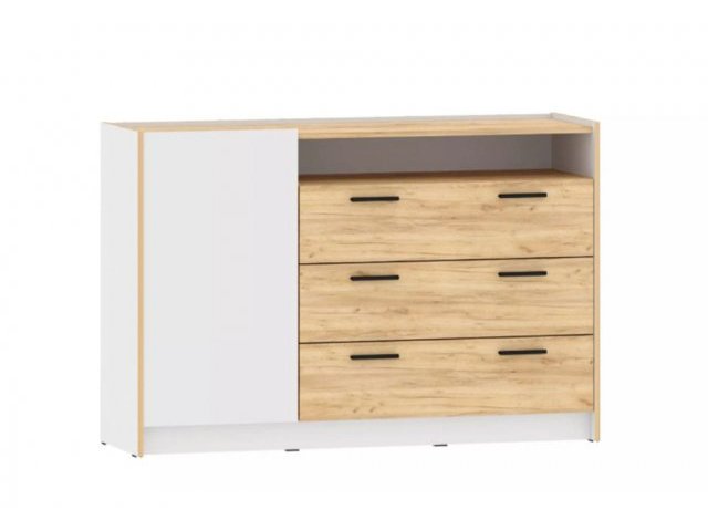 Тумба Оттавия НМ 011.59, Белый Фасадный/Дуб Крафт Золотой