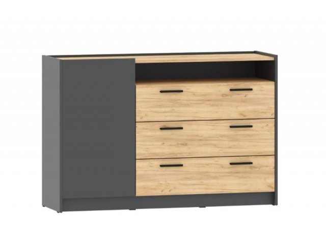 Тумба Оттавия НМ 011.59, Антрацит/Дуб Крафт Золотой