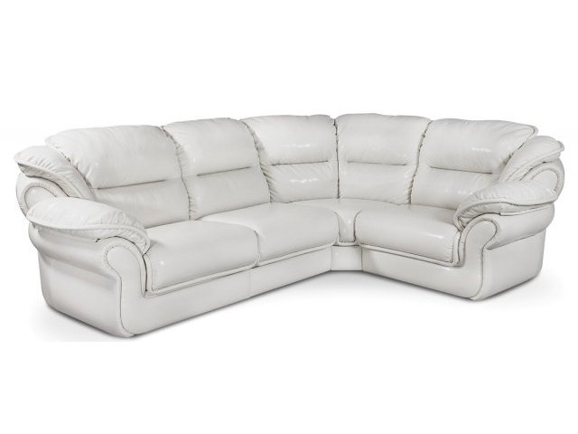 Угловой диван Адажио белый раскладной LAVSOFA