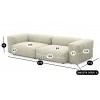 Диван модульный Фиджи двухсекционный большой, велюр Cilium Bone