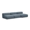 Модульный угловой диван с оттоманкой Фиджи малый, велюр Cilium Indigo