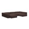 Модульный П-образный диван Фиджи, с подлокотниками, Cilium Chocolate