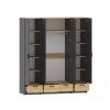 Набор шкафов Оттавия Комплектация 2 с зеркалом, Антрацит/Дуб Крафт Золотой