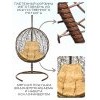 Подвесное кресло из ротанга Kokos Brown Бежевая подушка