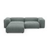 Модульный угловой диван с оттоманкой Фиджи, велюр Cilium Steel