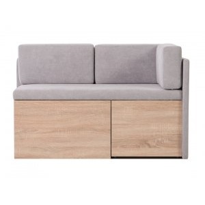 Кухонный диван Бартон 130х67х75 Velutto 52, бежевый, раскладной, с ящиком