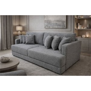 Диван еврокнижка Сиена с 5 декоративными подушками, Bravo Grafit