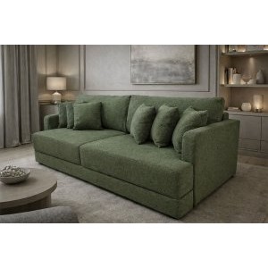 Диван еврокнижка Сиена с 5 декоративными подушками, Bravo Wasabi