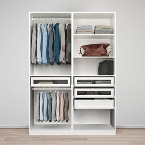 Гардероб PAX Пакс Икеа большой (комбинация) с 4 ящиками, 150x58x201 см