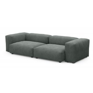 Диван модульный Фиджи двухсекционный большой, велюр Cilium Grafit