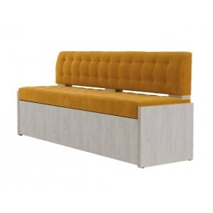 Кухонный диван Гамбург 201х55х85 велюр желтый, Седьмая карета