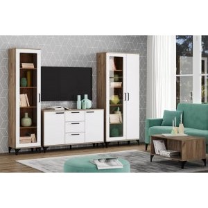 Гостиная Марсель Комплектация 2, Дуб Крафт табачный/Меренга