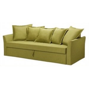 Диван еврокнижка Хольмсунд ИКЕА, обивка рогожка Savanna Plus Green
