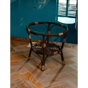 Кофейный столик из искусственного ротанга (Орех)