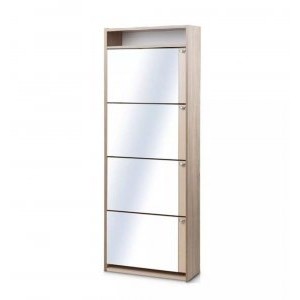 Обувница Комфорт К-4s с зеркалом Дуб сонома