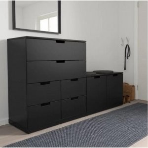 Комод Генри-8 IKEA (МДФ) Черный