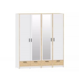 Набор шкафов Оттавия с зеркалом, Комплектация 3 Белый Фасадный/Дуб Крафт