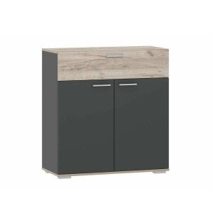 Тумба Санти НМ 013.77, Антрацит/Дуб Крафт Серый