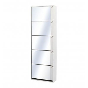 Обувница Комфорт К-5S с зеркалом Белый