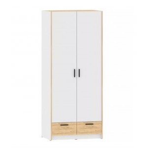 Шкаф для одежды Оттавия НМ 011.80, Белый Фасадный/Дуб Крафт Золотой