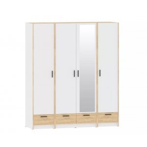 Набор шкафов Оттавия Комплектация 2 с зеркалом, Белый Фасадный/Дуб Крафт Золотой