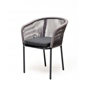 Плетеный стул из роупа Марсель серый меланж