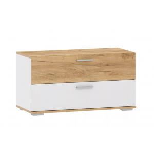 Тумба для обуви Санти НМ 013.25, Белый Фасадный/Дуб Крафт Золотой